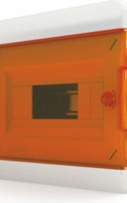 Щит навесной Tekfor BNO 40-08-1 8 модулей, IP41, прозрачная оранжевая дверца