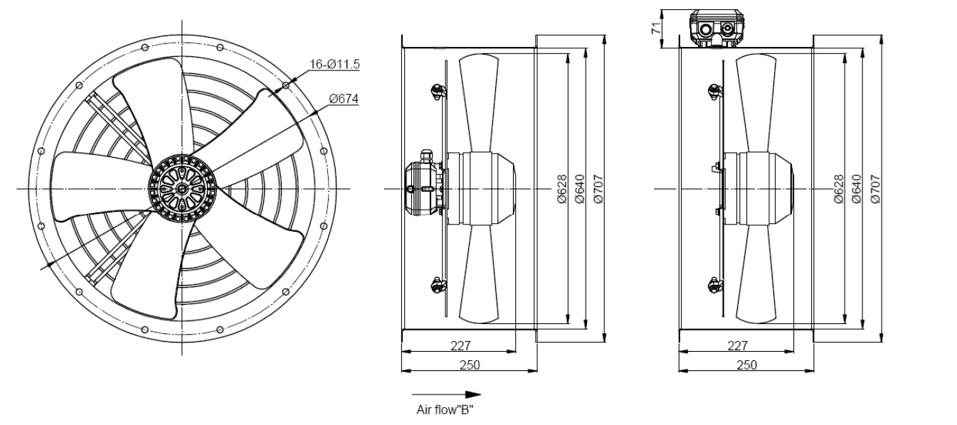 Shuft AXW 4D630-B-T вентилятор осевой вытяжной в цилиндрическом корпусе