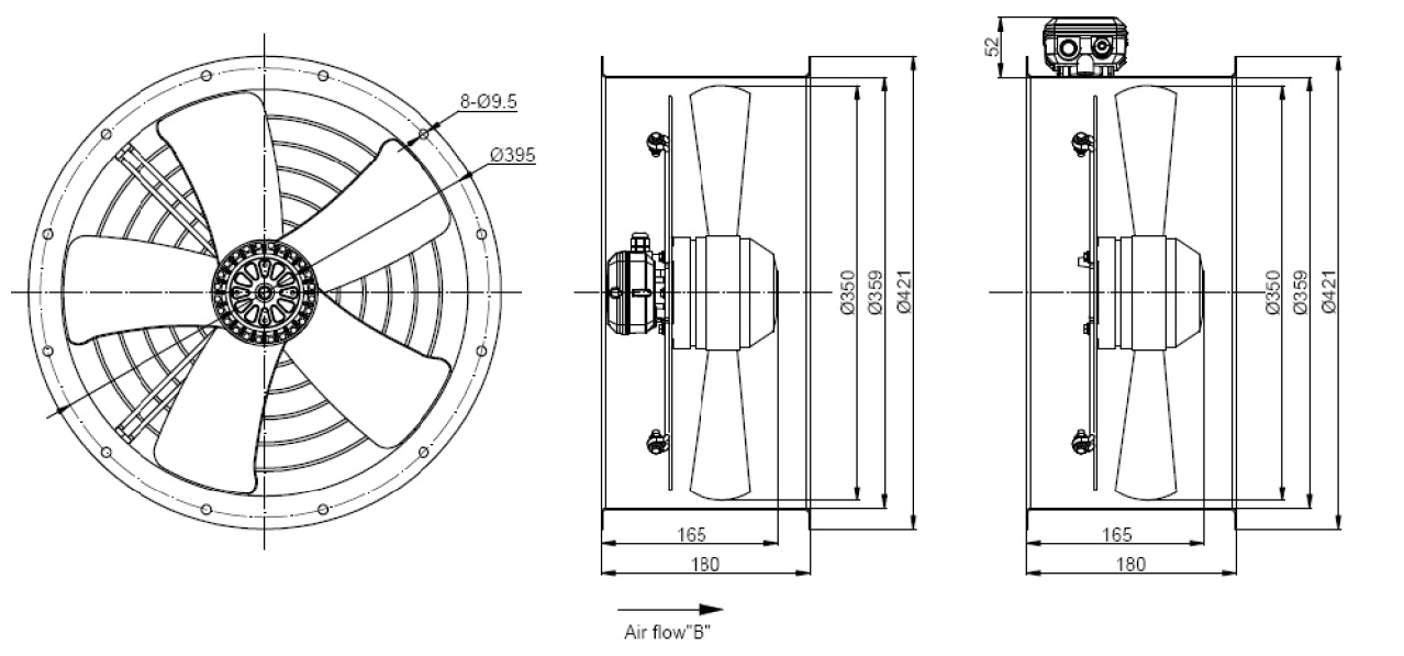 Shuft AXW 4E350-B-T вентилятор осевой вытяжной в цилиндрическом корпусе