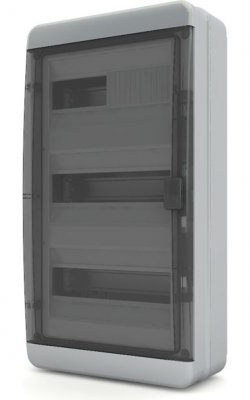 Щит навесной Tekfor BNK 65-36-1 36 модулей, IP65, прозрачная чёрная дверца
