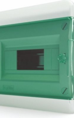 Щит навесной Tekfor BNZ 40-08-1 8 модулей, IP41, прозрачная зеленая дверца