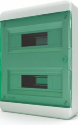 Щит навесной Tekfor BNZ 40-24-1 24 модуля, IP41, прозрачная зеленая дверца