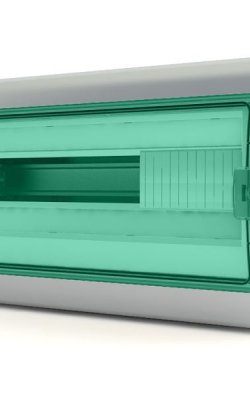 Щит навесной Tekfor BNZ 65-18-1 18 модулей, IP65, прозрачная зеленая дверца