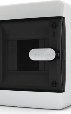 Щит навесной Tekfor CNK 40-04-1 4 модуля, IP41, прозрачная черная дверца