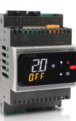 Контроллер Carel U20R00MRK0390 µRACK, DIN-rail mounting, 24V, NFC, BLE, MEDIUM version, built-in display
