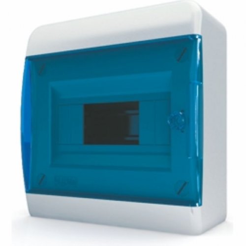 Щит навесной Tekfor BNS 40-08-1 8 модулей, IP41, прозрачная синяя дверца