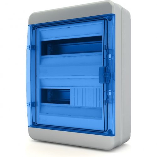 Щит навесной Tekfor BNS 65-24-1 24 модуля, IP65, прозрачная синяя дверца