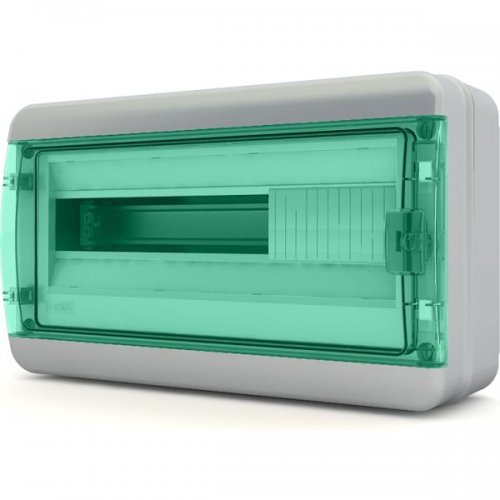 Щит навесной Tekfor BNZ 65-18-1 18 модулей, IP65, прозрачная зеленая дверца