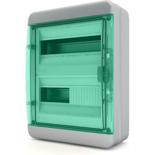 Щит навесной Tekfor BNZ 65-24-1 24 модуля, IP65, прозрачная зеленая дверца
