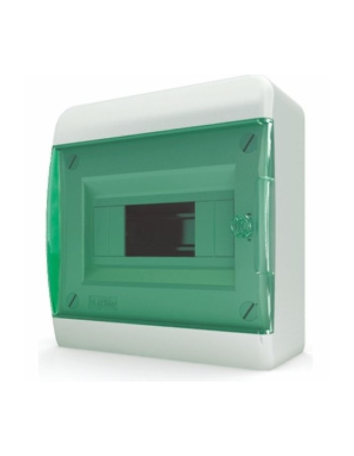 Щит навесной Tekfor BNZ 40-08-1 8 модулей, IP41, прозрачная зеленая дверца