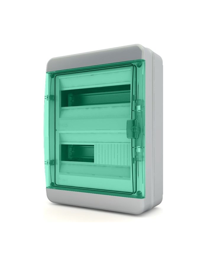 Щит навесной Tekfor BNZ 65-24-1 24 модуля, IP65, прозрачная зеленая дверца