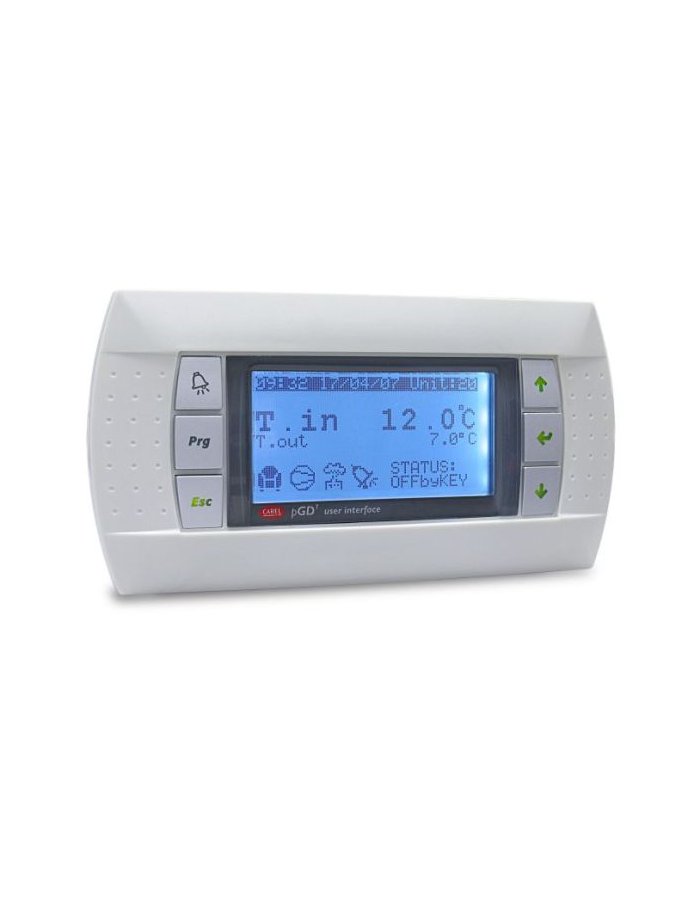 Carel PGD1000WX0 Графический терминал (дисплей), настенный монтаж, белая подсветка, звуковой сигнал